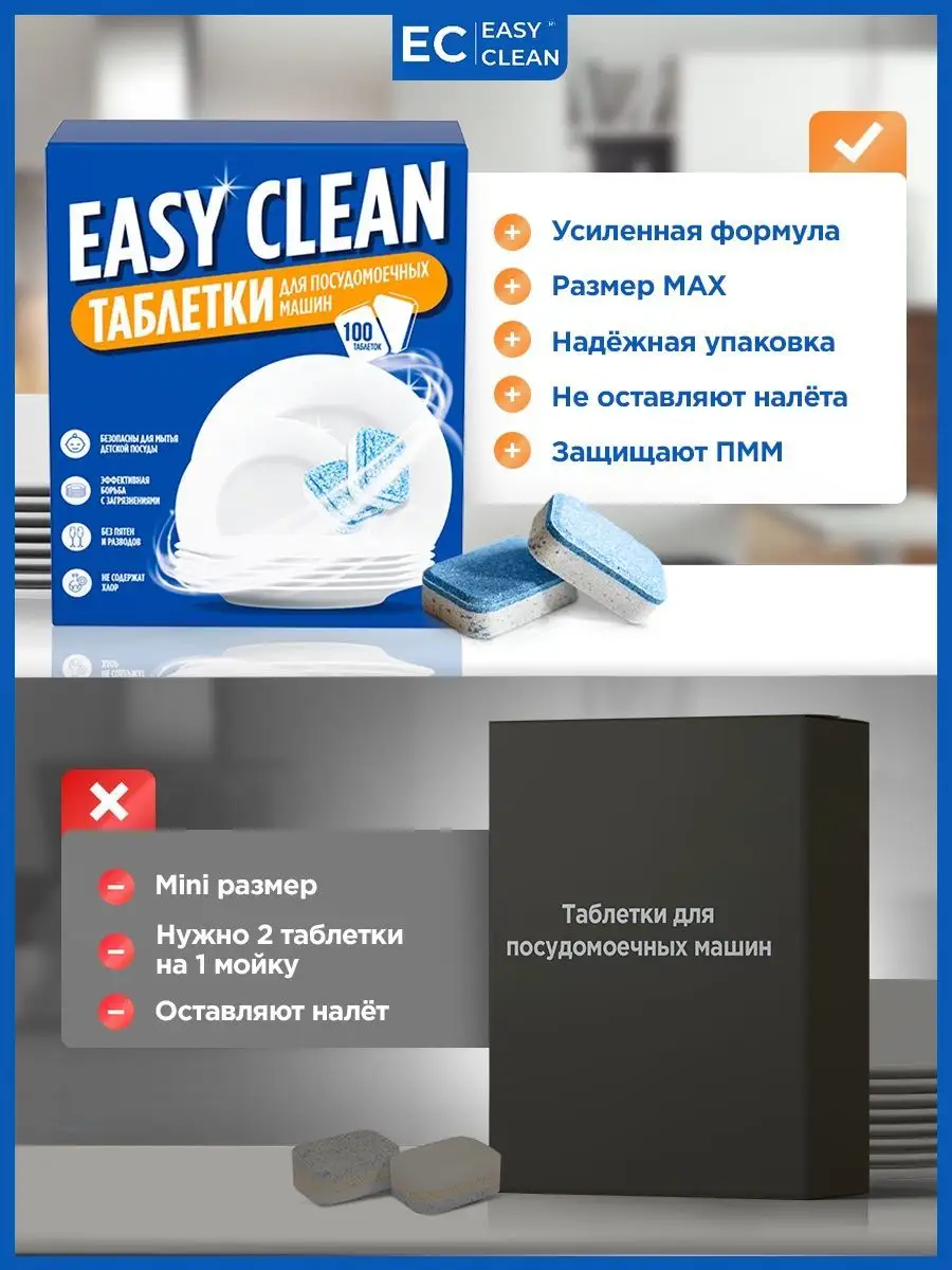 Easy Clean Таблетки для посудомоечной машины