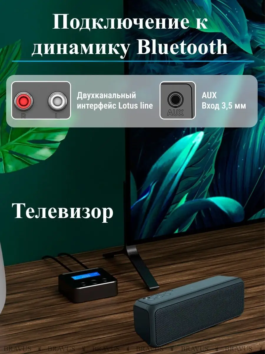 Bluetooth 5.0 Беспроводной Аудио Приёмник Передатчик 3 в 1