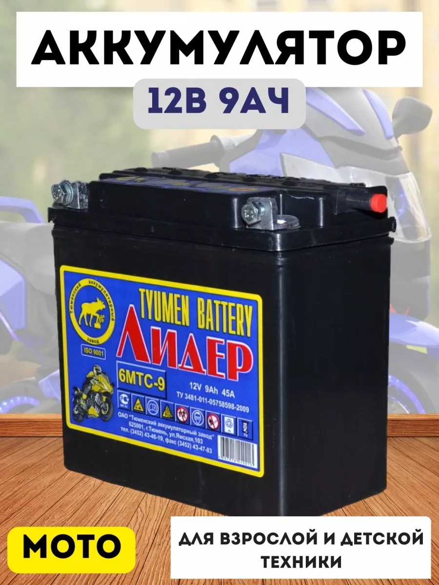 Аккумулятор мото 12В 9Ah 6МТС-9 Tyumen battery купить по цене 2 019 ₽ в  интернет-магазине Wildberries | 111943490