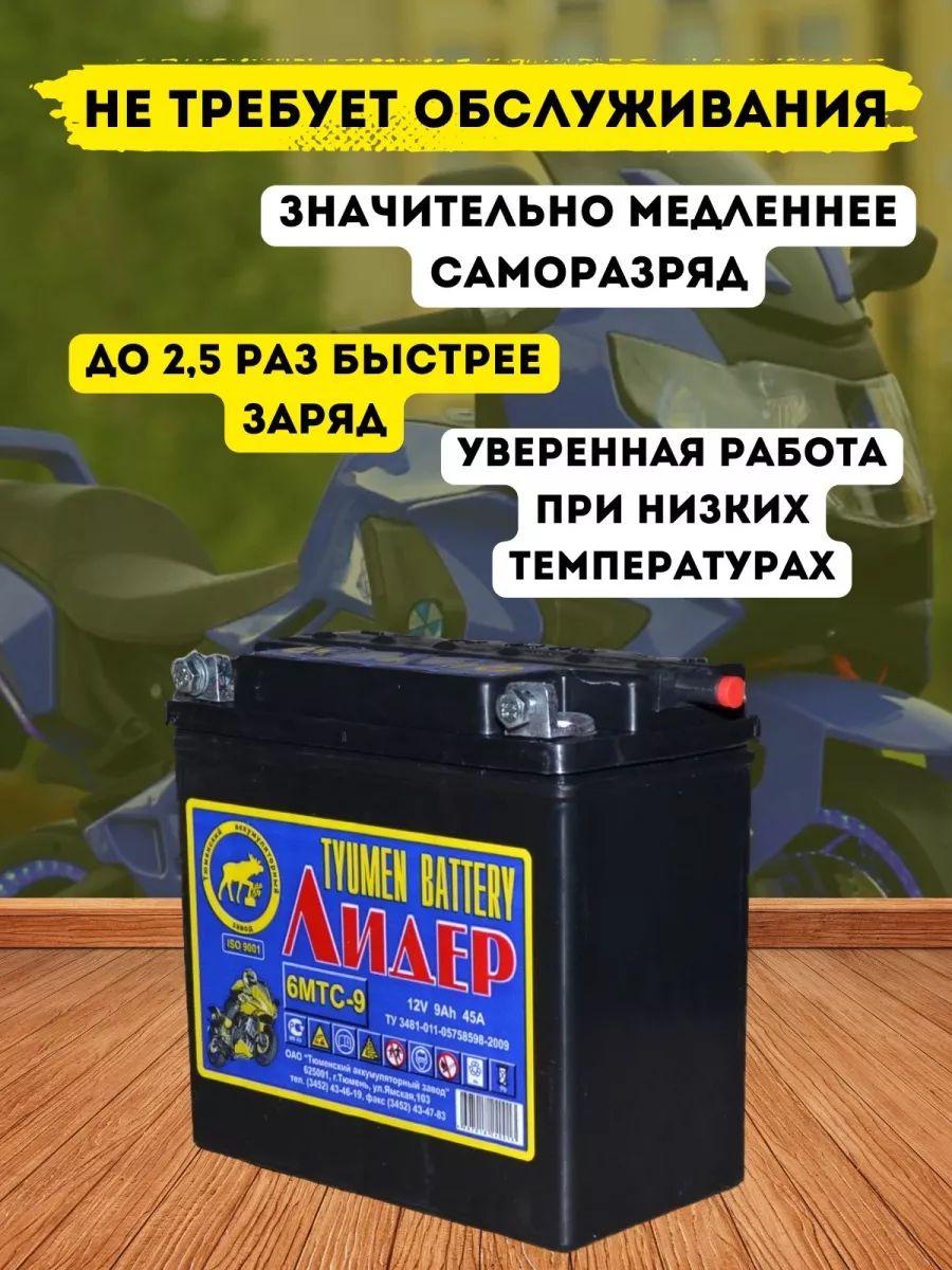 Аккумулятор мото 12В 9Ah 6МТС-9 Tyumen battery купить по цене 2 019 ₽ в  интернет-магазине Wildberries | 111943490