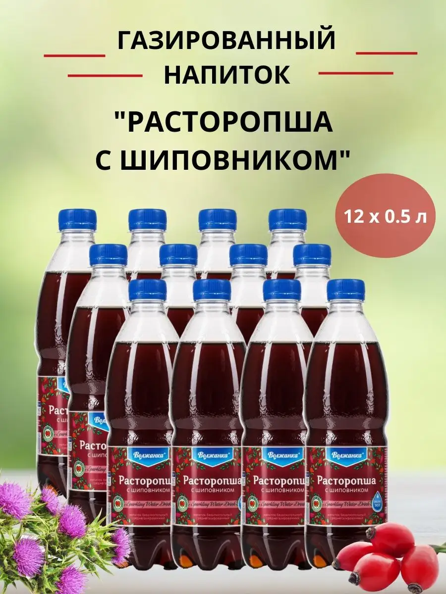 Расторопша с шиповником 0,5л-12шт Волжанка купить по цене 800 ₽ в  интернет-магазине Wildberries | 113975445