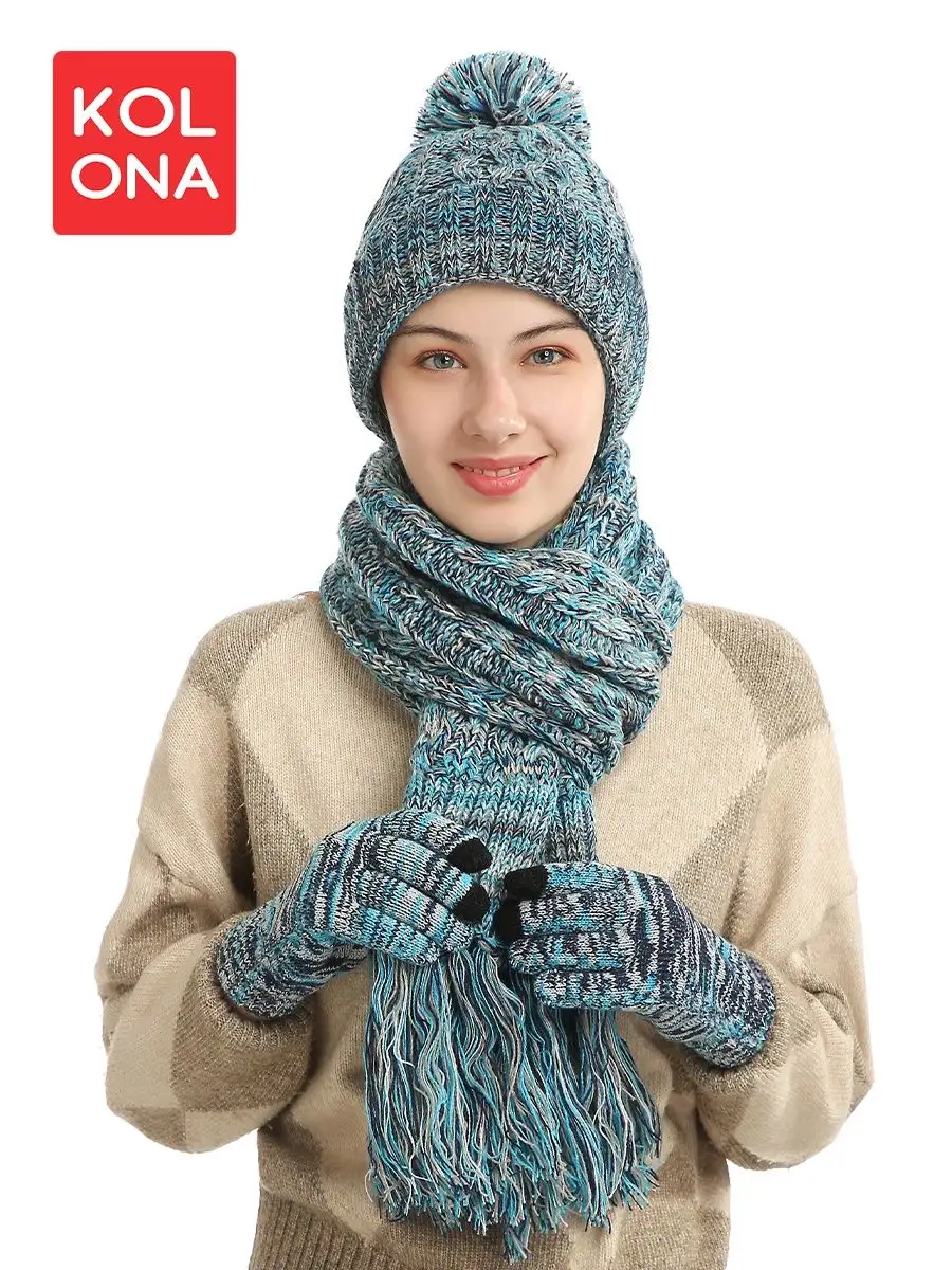 Комплекты женские шапка-шарф