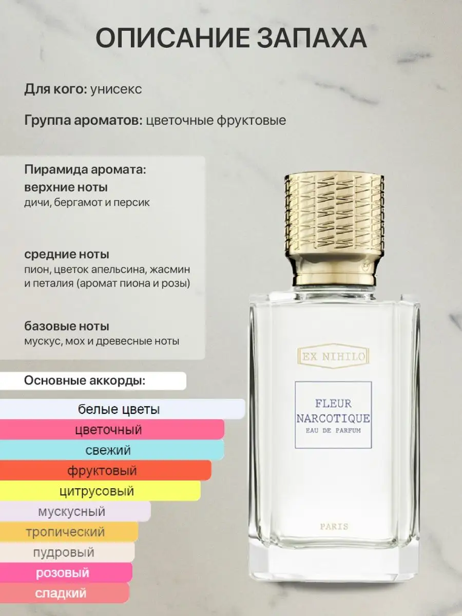 Распив отливант оригинал духов Ex Nihilo Fleur Narcotique Lada perfume  купить по цене 390 ₽ в интернет-магазине Wildberries | 115654628